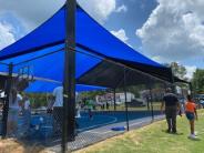 Shade Canopy provides cooler playing surface and suncscreen protection