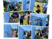Preschool children and city employees added handprints for the Better Together Mural